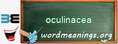 WordMeaning blackboard for oculinacea